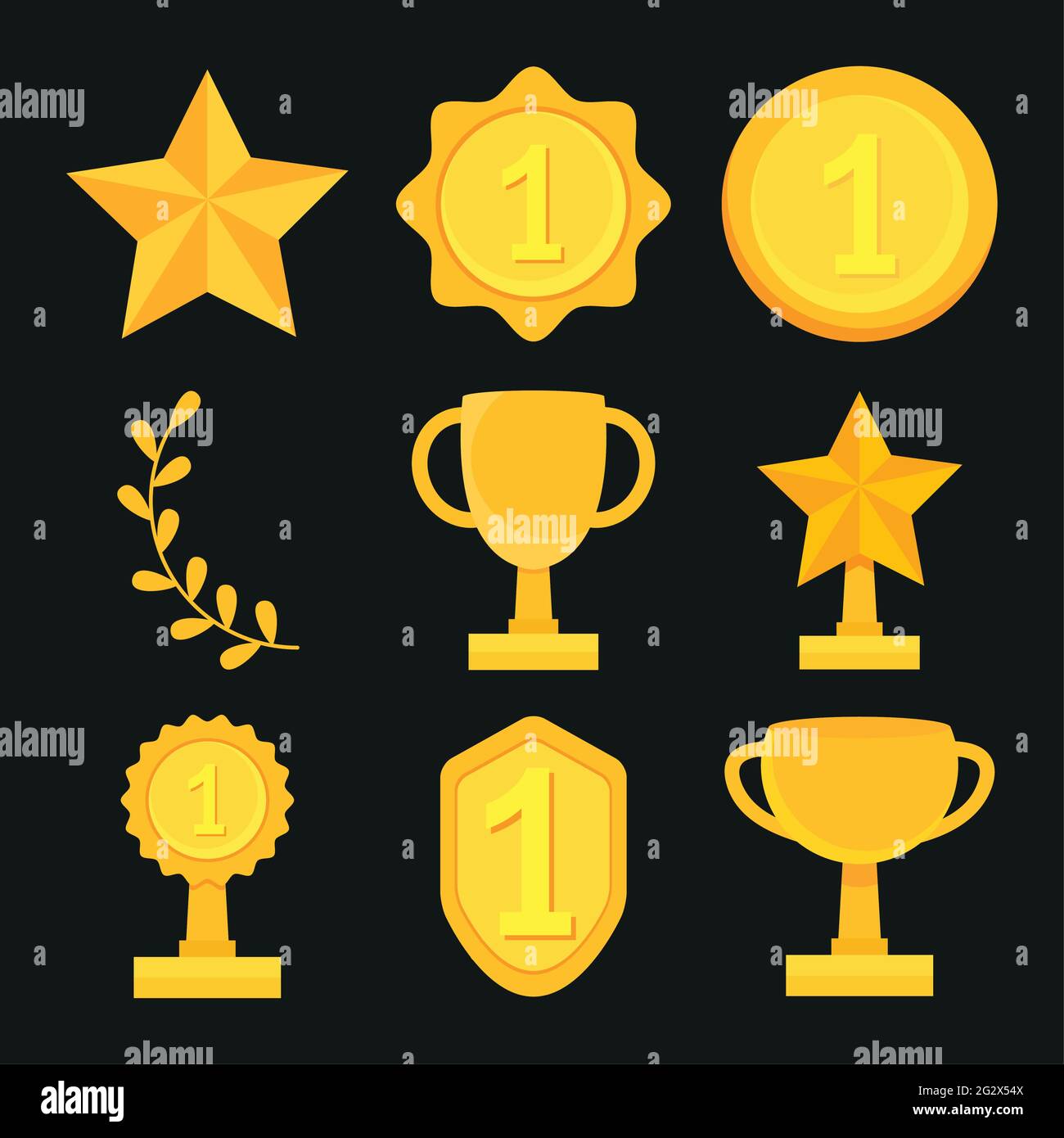 gold medals and trophies set Stock Vector Image & Art Alamy