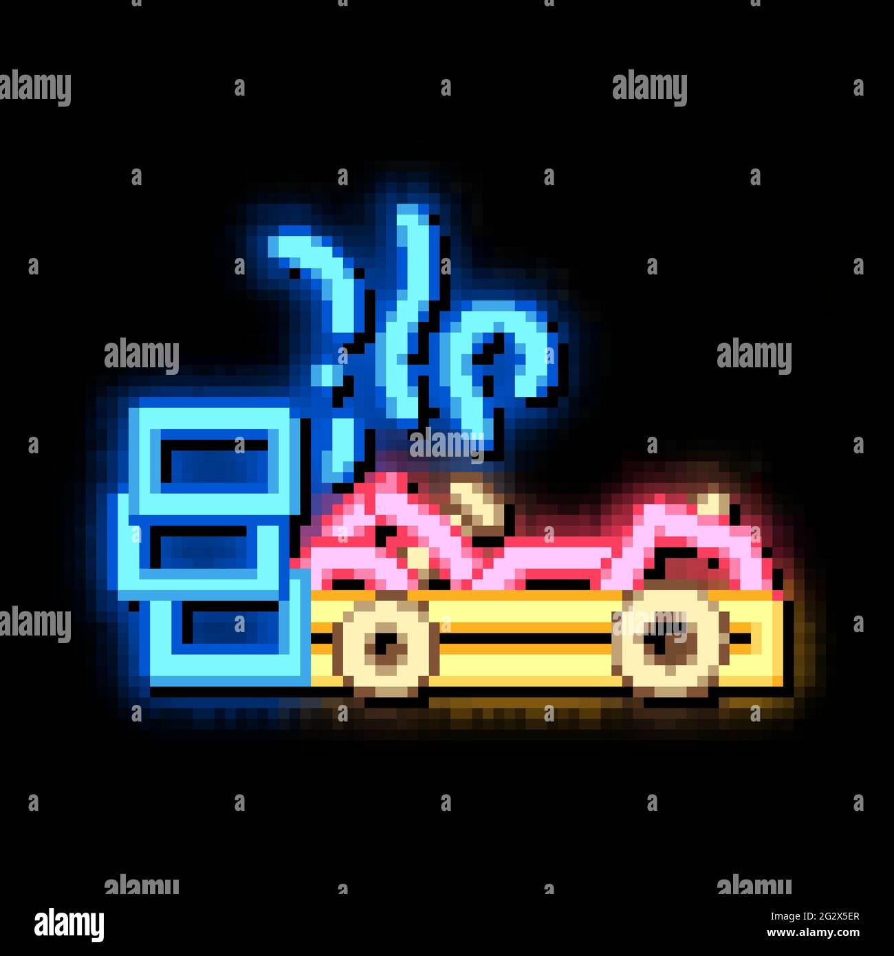 crash accident kart neon glow icon illustration Stock Vector Image