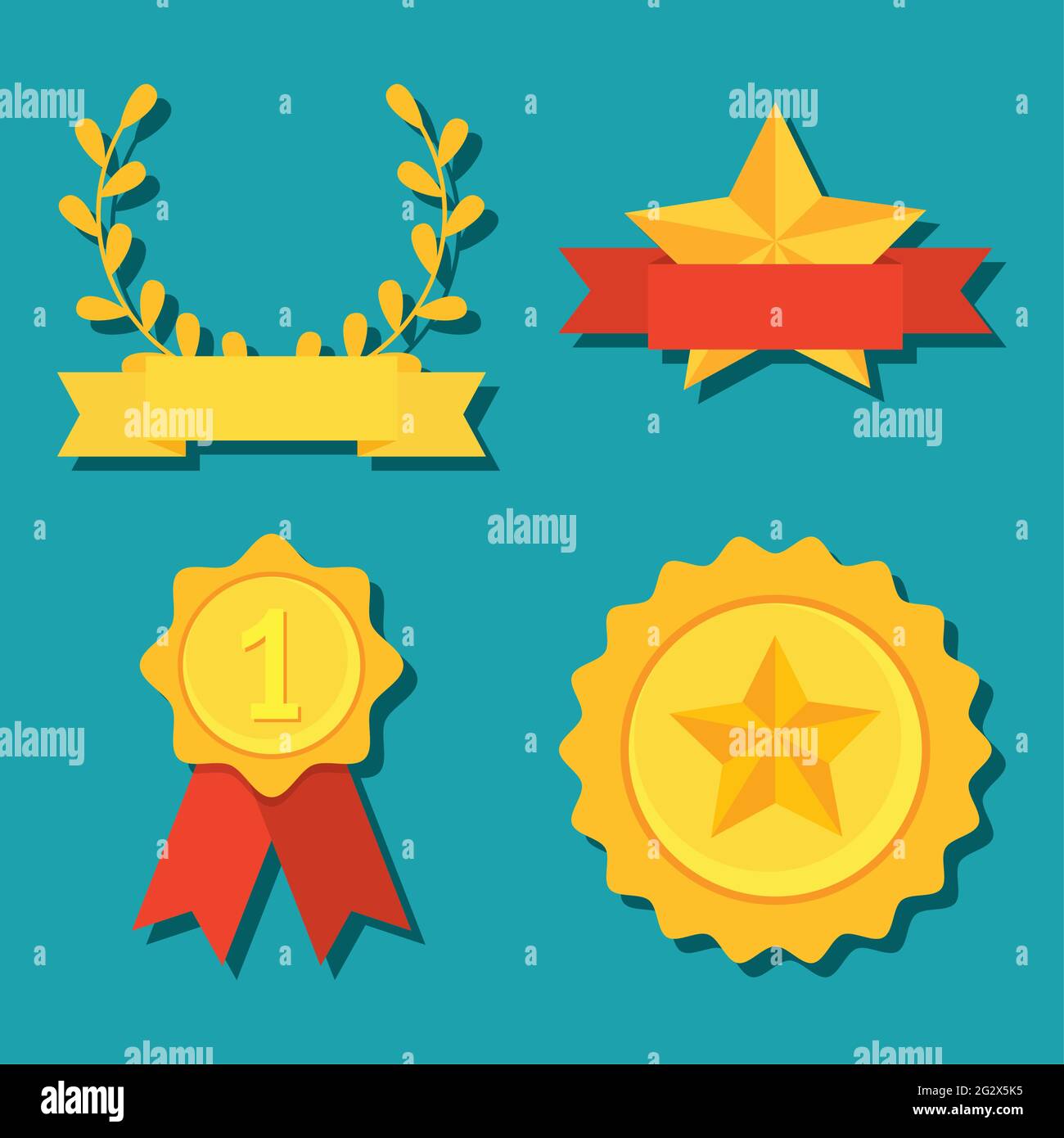 gold medals and ribbons set Stock Vector Image & Art Alamy