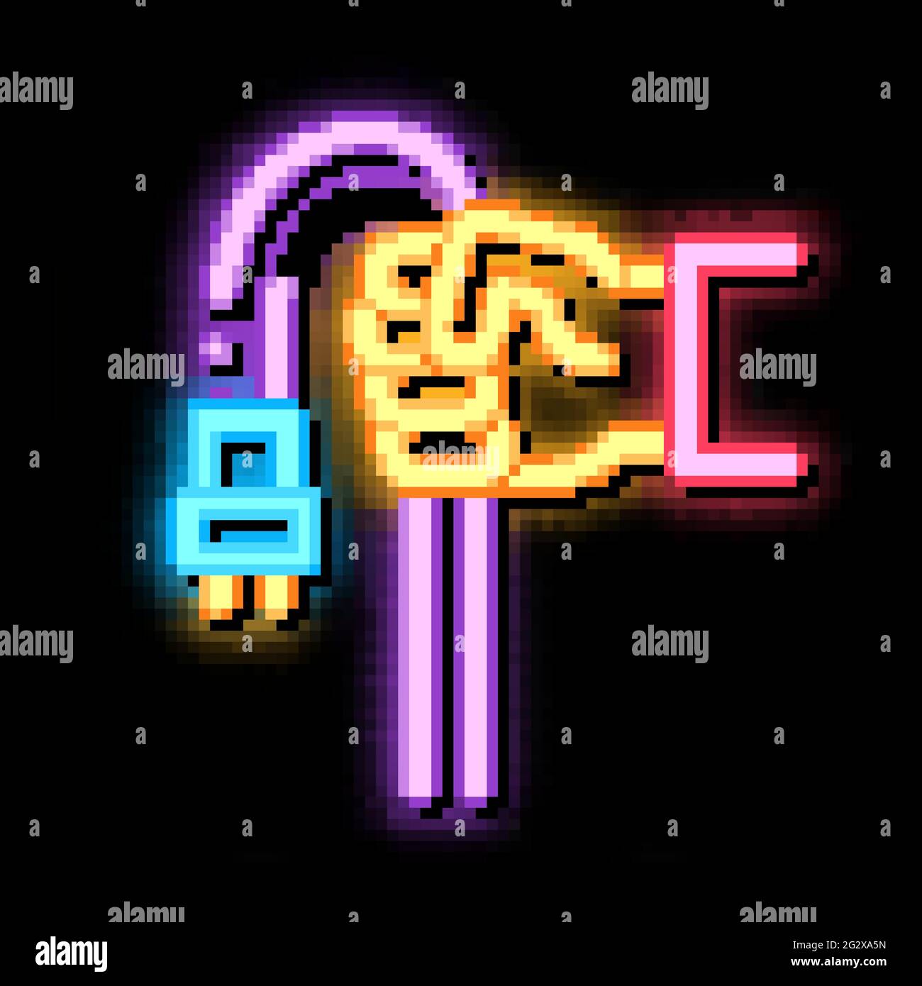 hand holding cable neon glow icon illustration Stock Vector Image & Art ...