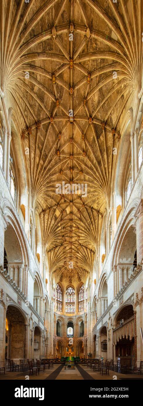 Norwich, Norfolk, UK, June 2021, a view of the altar, vaulting and east end of Norwich Cathedral Stock Photo