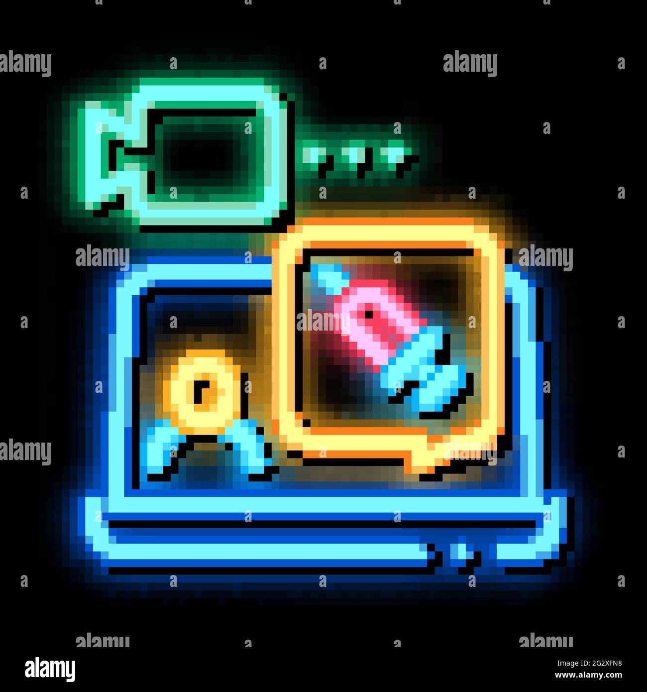 syringe video control neon glow icon illustration Stock Vector Image ...