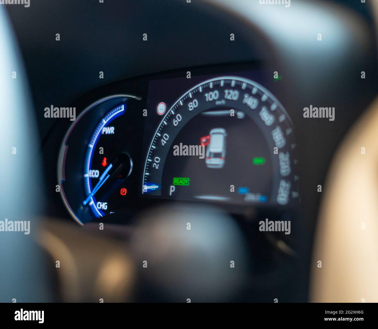 Car instrument panel Dashboard with speedometer, tachometer, odometer