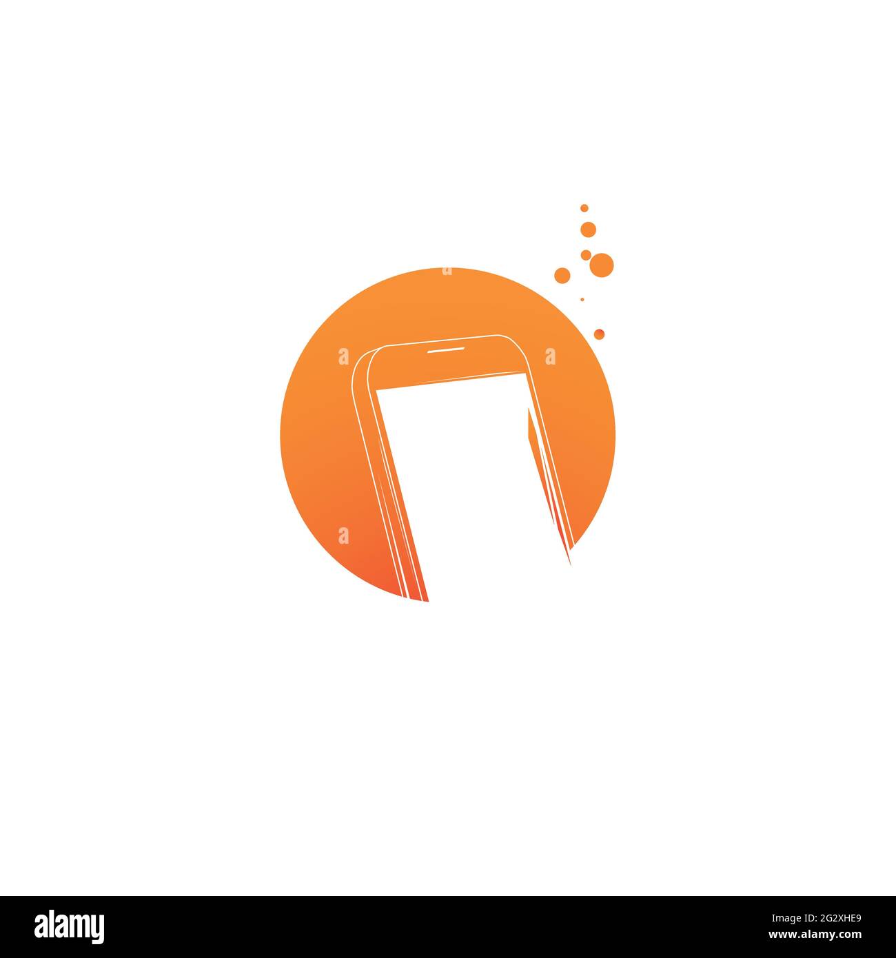 Realistic mobile phone on white background. Stock Vector