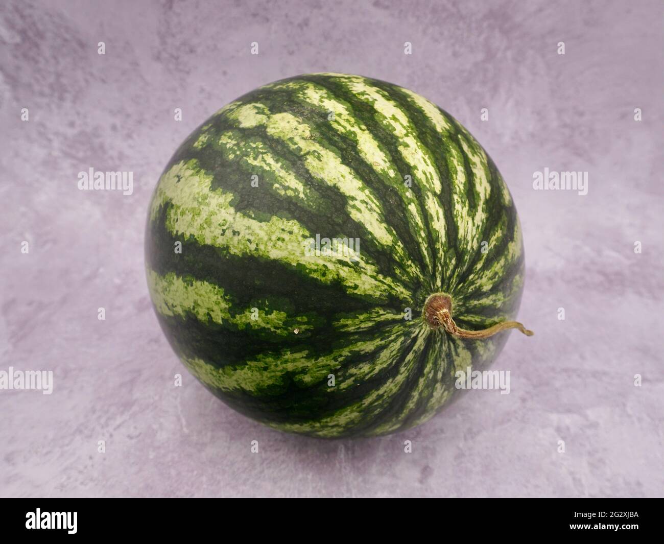 A single whole watermelon (citrullus lanatus) Stock Photo