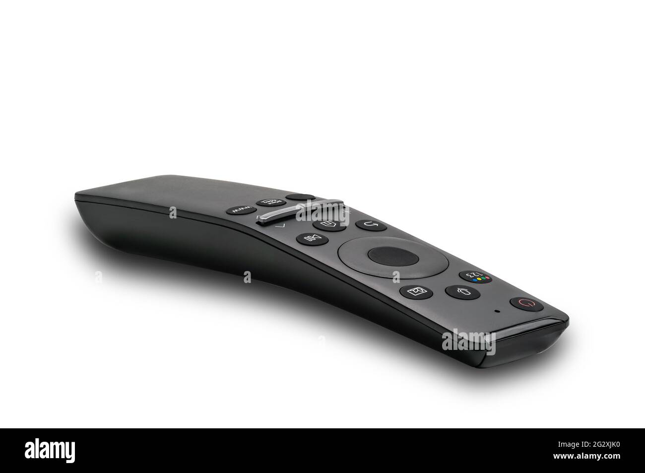 Side view of remote control for television with voice recognition function  on white background contain clipping path Stock Photo - Alamy