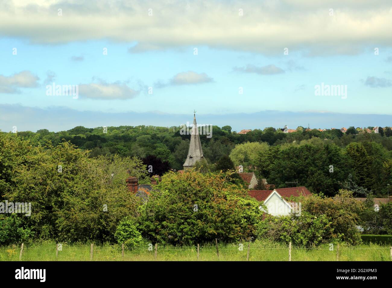 View of Fordwich and St Mary the Virgin church from just outside Fordwich, Canterbury, Kent