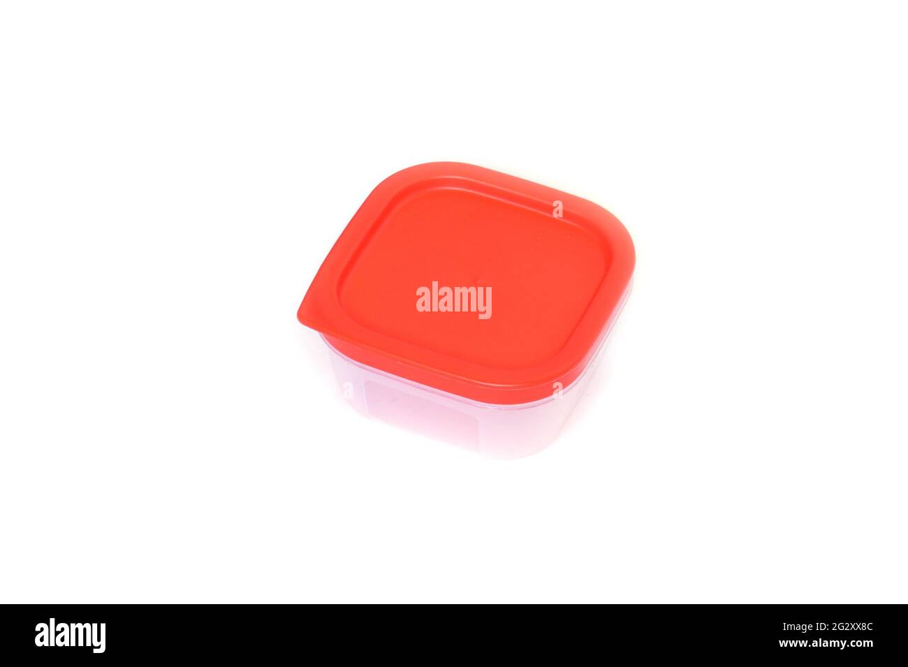 Square Plastic container in a white background Stock Photo