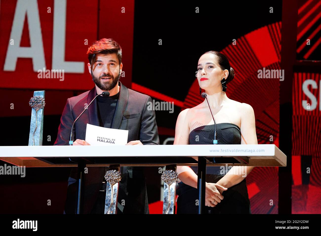 Actress Celia Freijeiro and actor Coll seen during the Closing Gala of ...