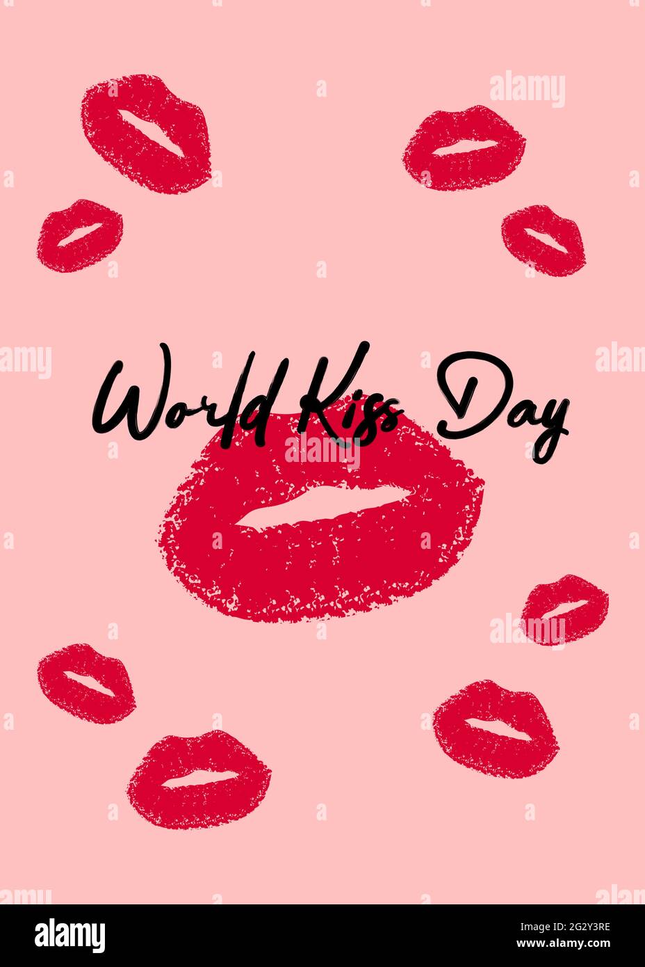 World kiss day. Template for card, poster, flyer, print. Vector
