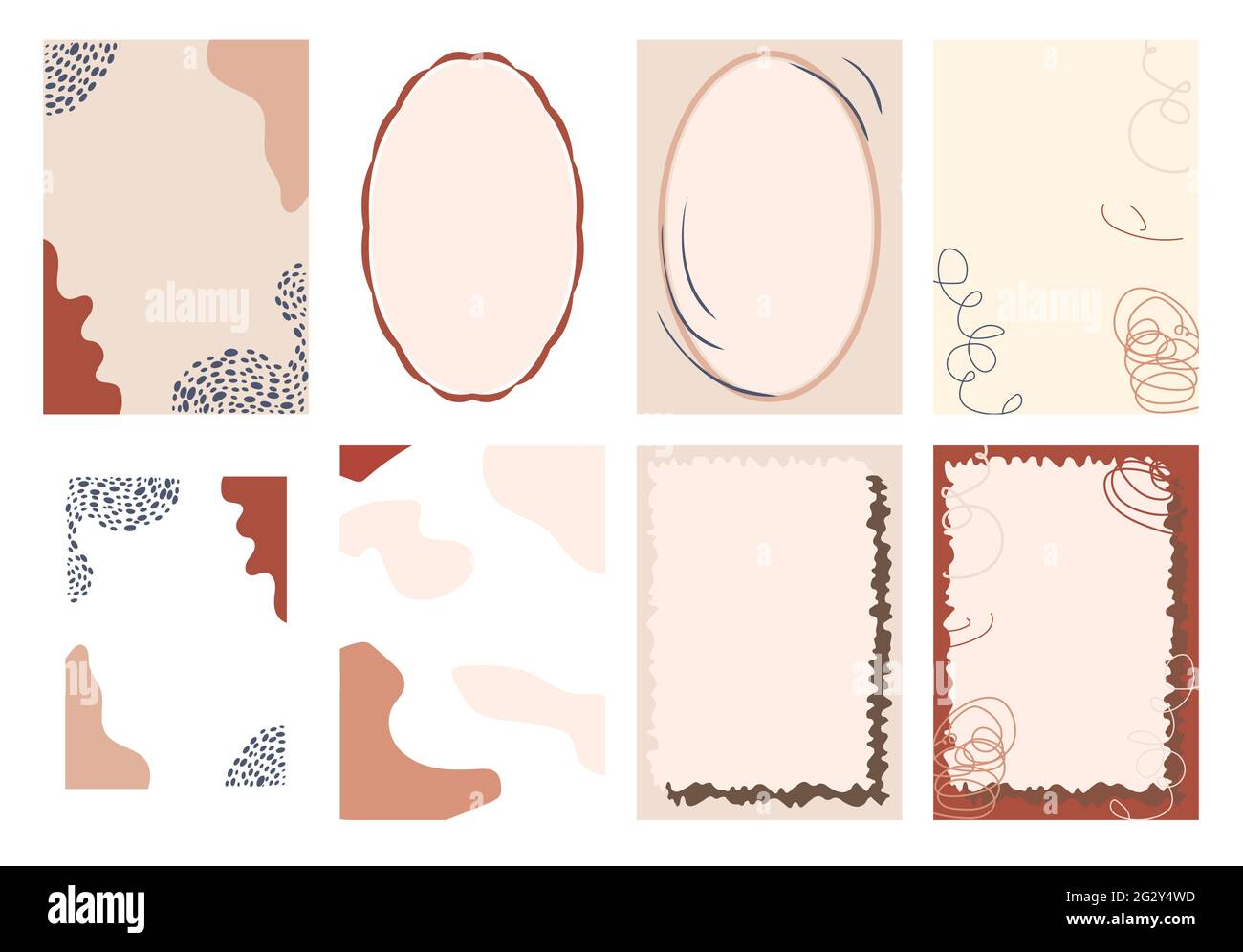 Different elements for decoration and design frames, cards, menus, backgrounds and monograms. Trendy beige Stock Vector
