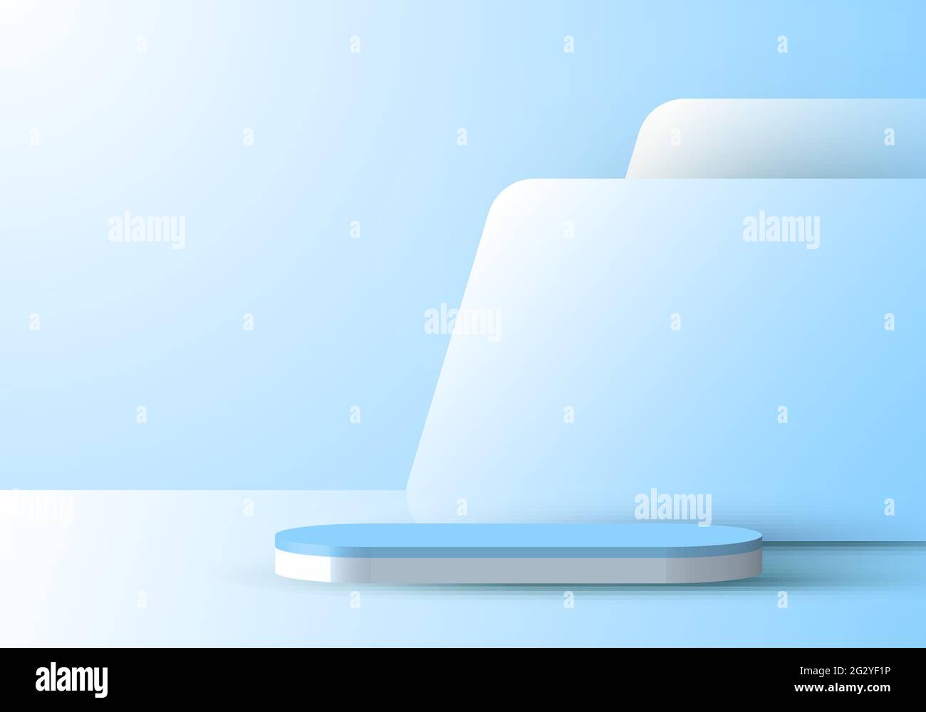 3D realistic blue podium with backdrop minimal scene display background ...