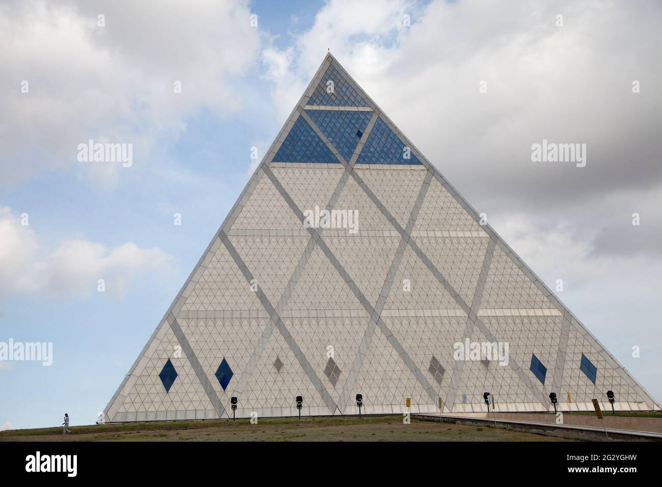 Pyramid-shaped International Peace Center.Nur Sultan/Kazakhstan.4-28-2017 Stock Photo
