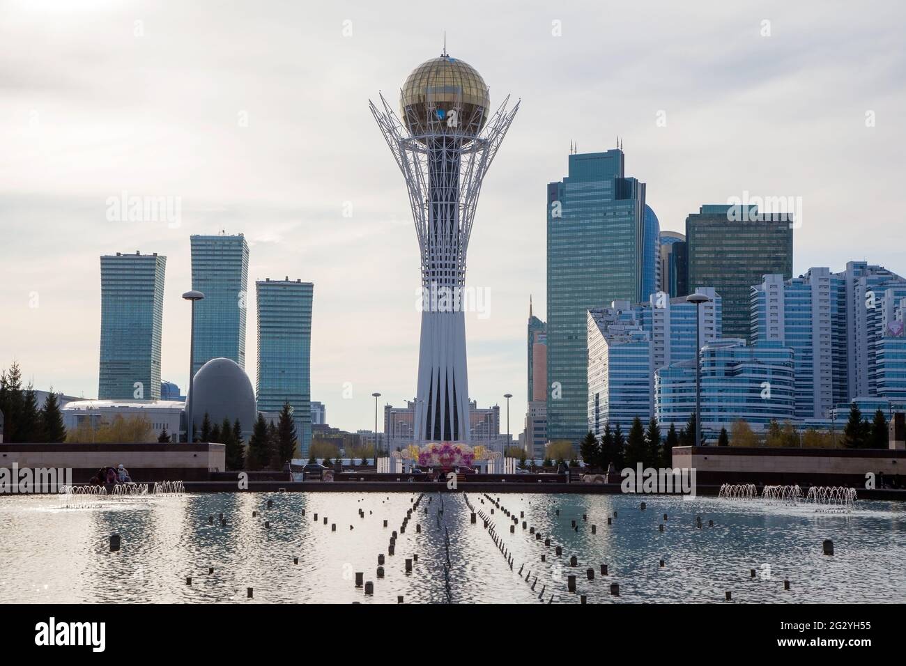 Bayterek Tower In Astana Nur Sultan The Capital Of Kazakhstan Astana Kazakhstan 4 28 17 Stock Photo Alamy