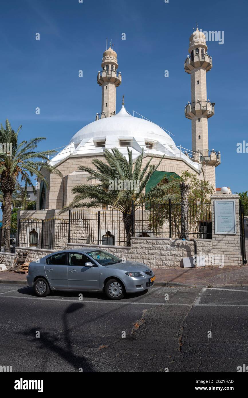 Mahmood Mosque in Kababir, Haifa, Israel. It was built by the Ahmadiyya Muslim community in the late 1970s. Stock Photo