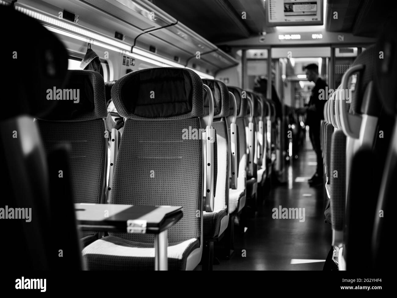 Train seats passenger Black and White Stock Photos & Images - Alamy