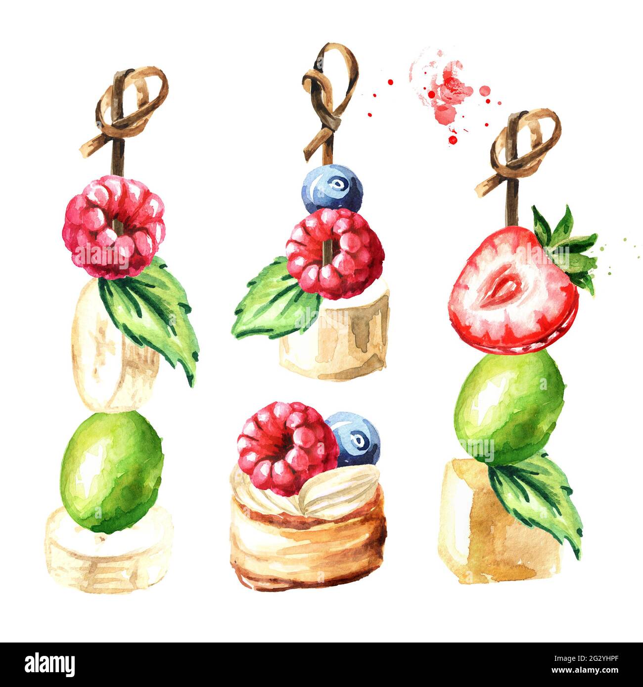 Рисунок канапе акварель