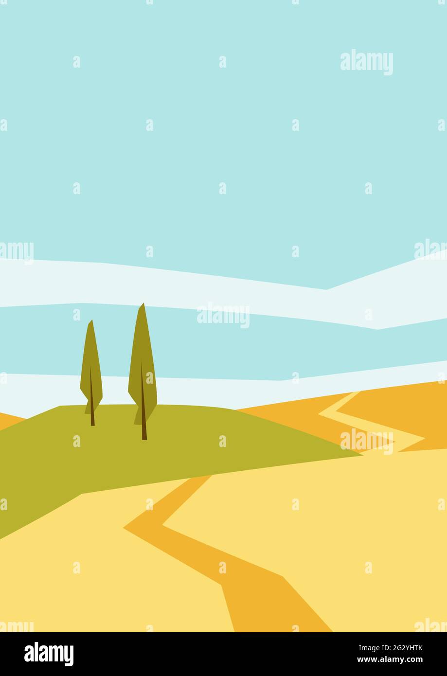Autumn landscape with trees and hills. Seasonal background Stock Vector ...