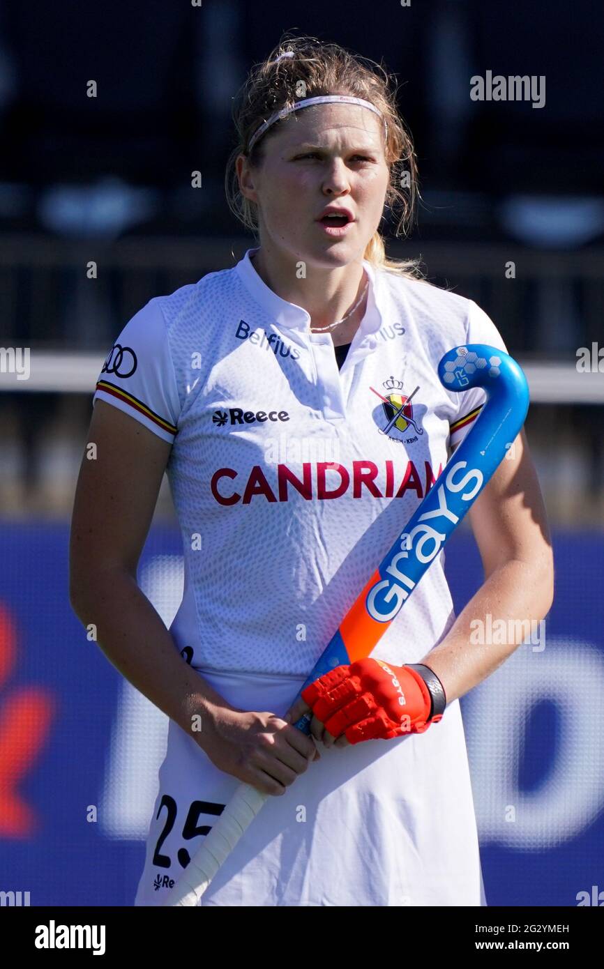 AMSTELVEEN, NETHERLANDS - JUNE 13: Pauline Leclef of Belgium during the Euro Hockey Championships Women match between Belgium and Spain at Wagener Stadion on June 13, 2021 in Amstelveen, Netherlands (Photo by Jeroen Meuwsen/Orange Pictures) Stock Photo