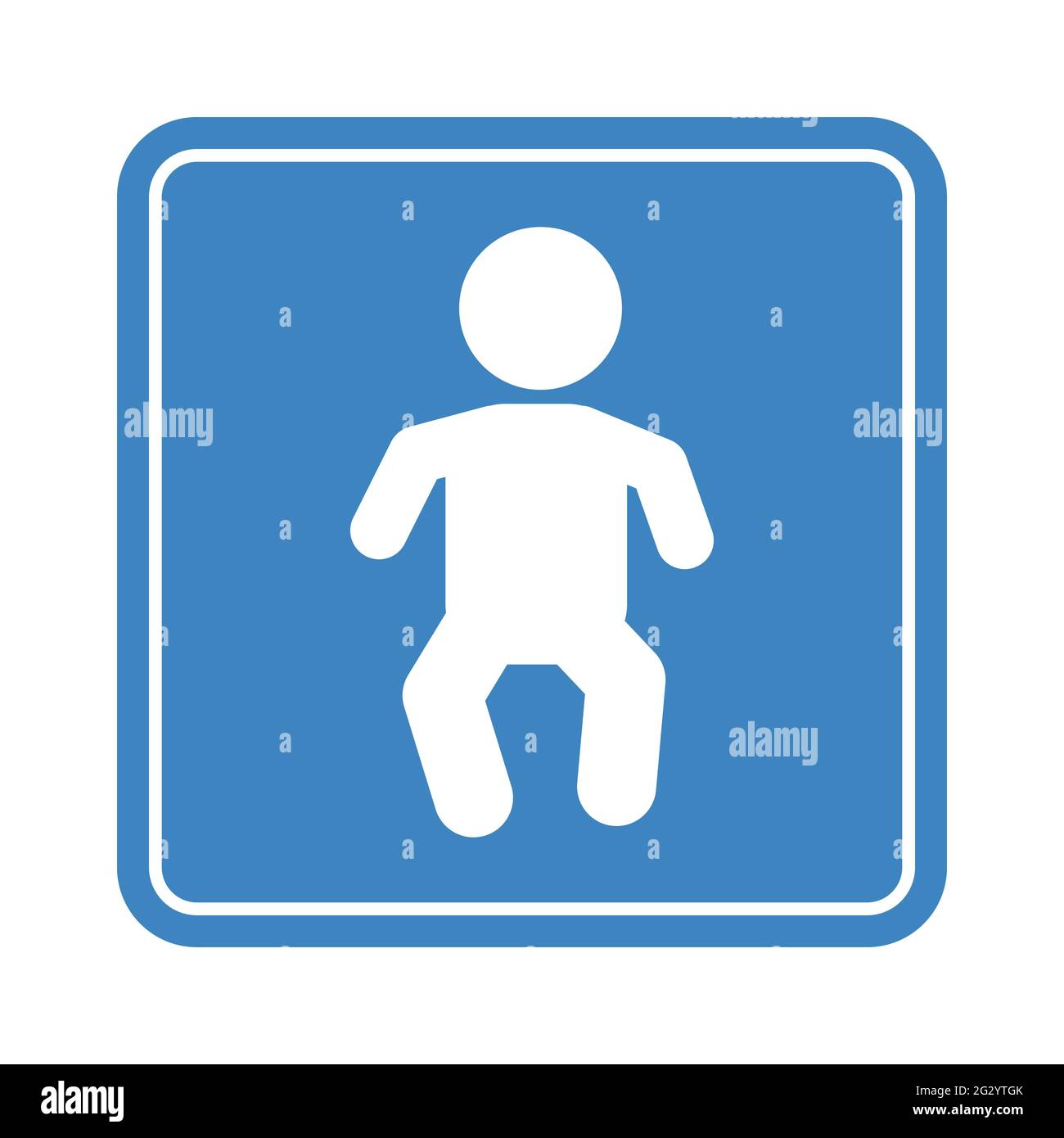 Little baby simple sign, detailed blue child icon for public place on the white background Stock Vector