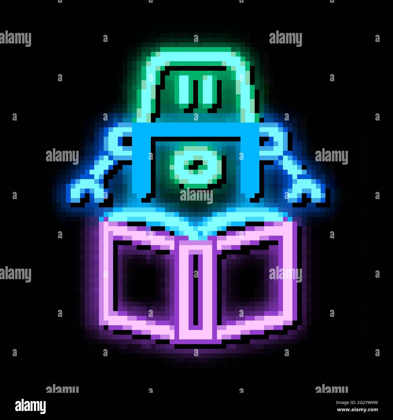 robot automatic solution neon glow icon illustration Stock Vector Image ...