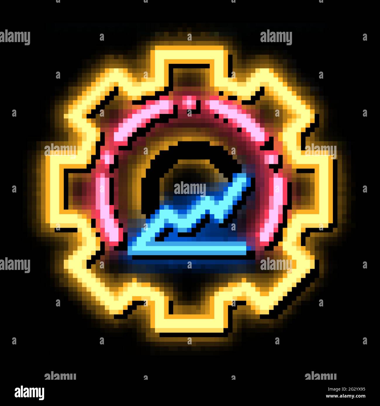 process policy neon glow icon illustration Stock Vector