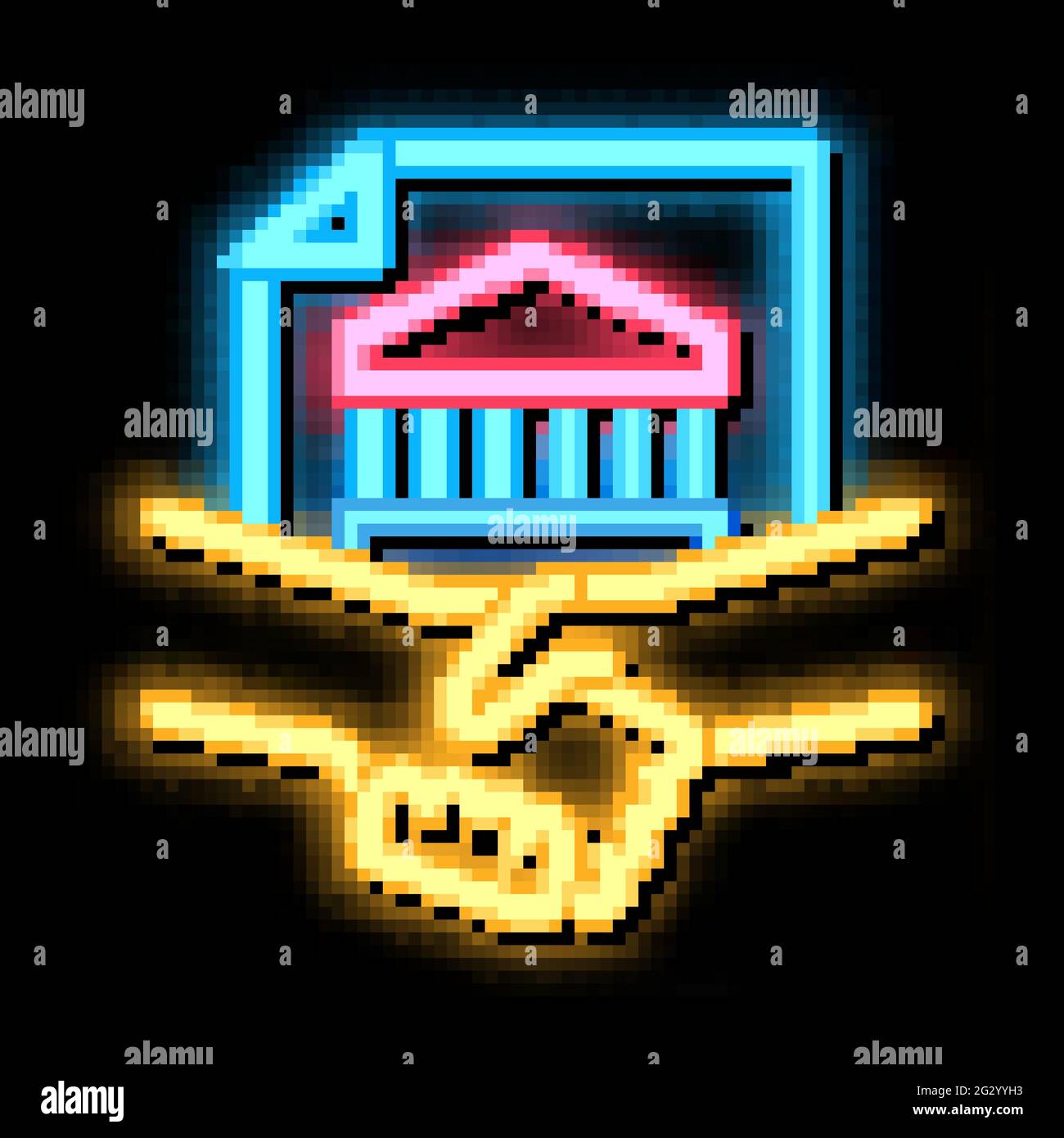 procedure policy neon glow icon illustration Stock Vector