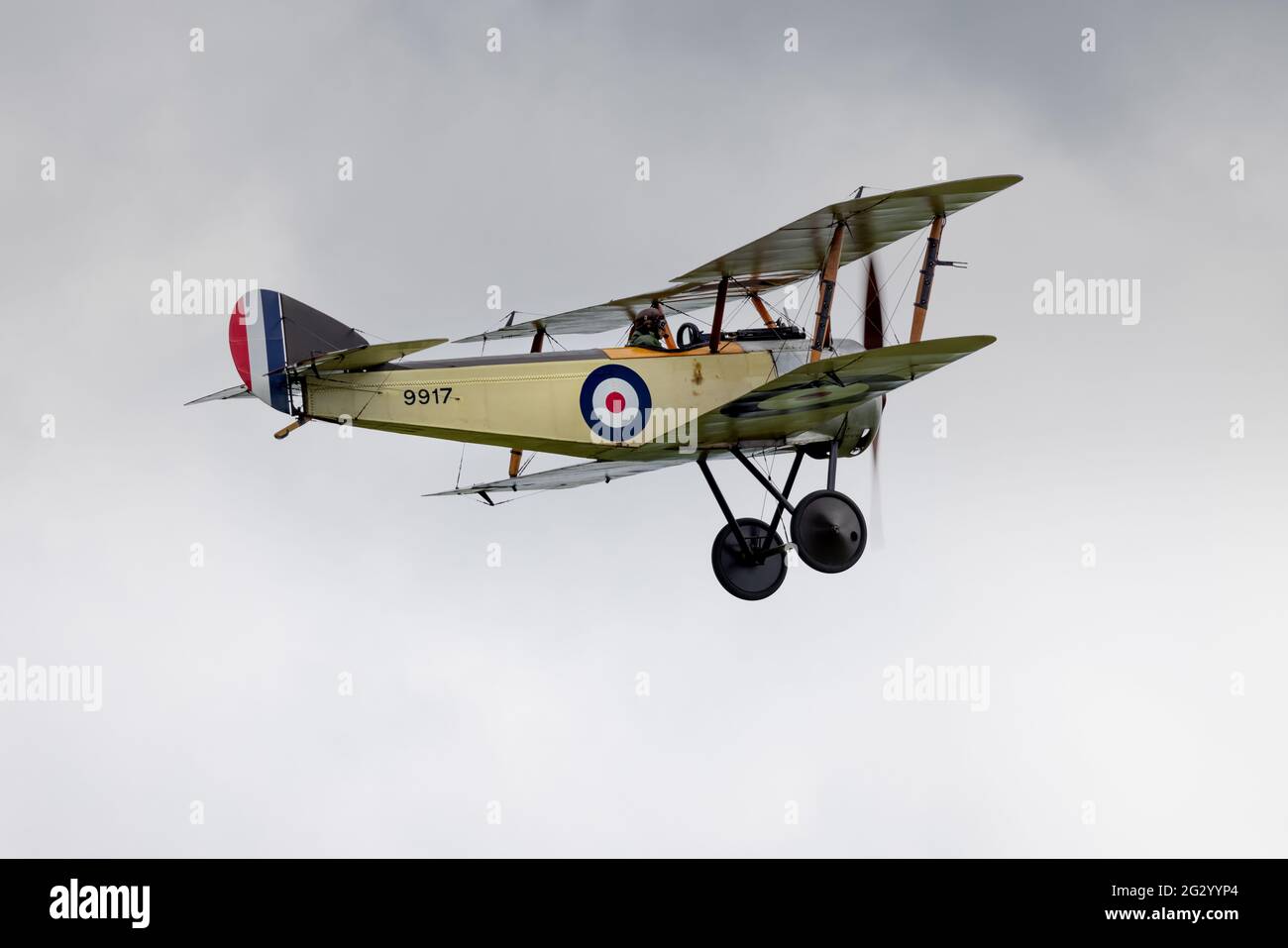 1916 Sopwith Pup airborne at Shuttleworth Flying Festival of Britain airshow on the 6th June 2021 Stock Photo