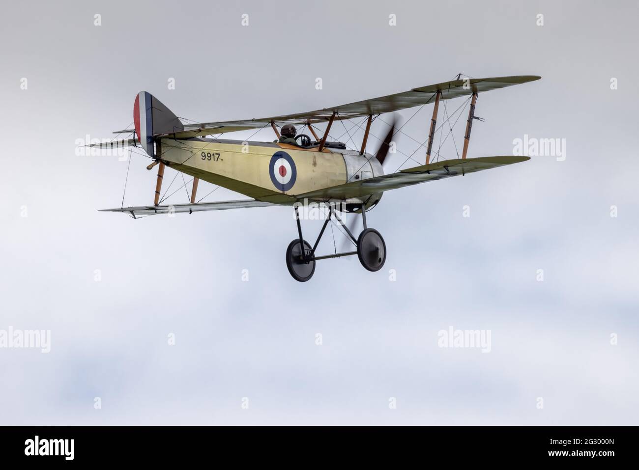1916 Sopwith Pup airborne at Shuttleworth Flying Festival of Britain airshow on the 6th June 2021 Stock Photo