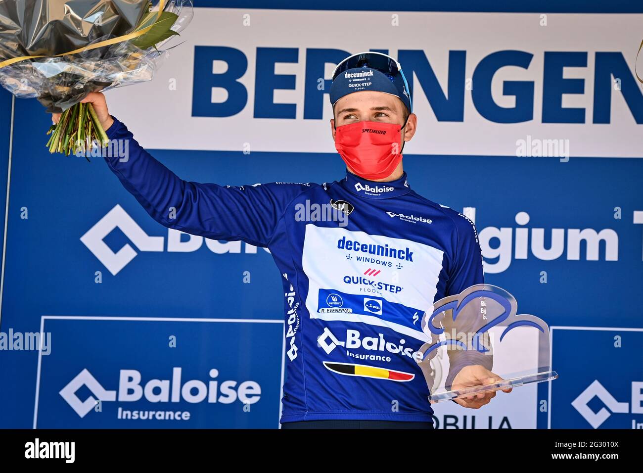 Belgian Remco Evenepoel of Deceuninck QuickStep celebrates on the