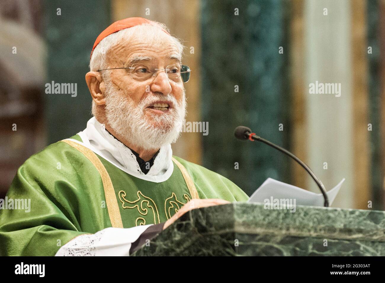 June 13, 2021 Card. Raniero Cantalamessa, speaks during the Mass for