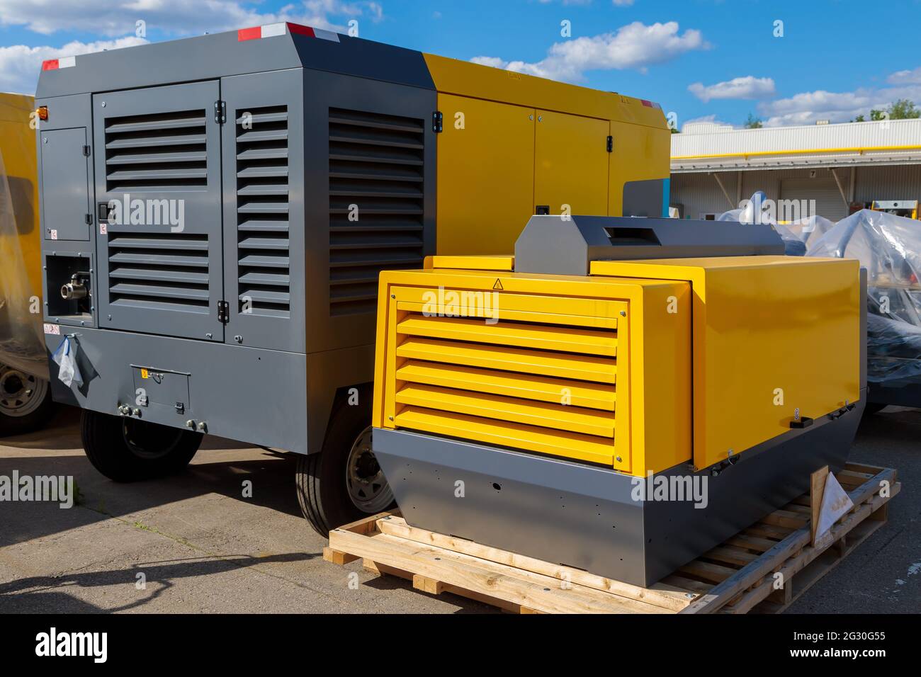 Diesel generator for general construction works and emergency services Stock Photo Alamy