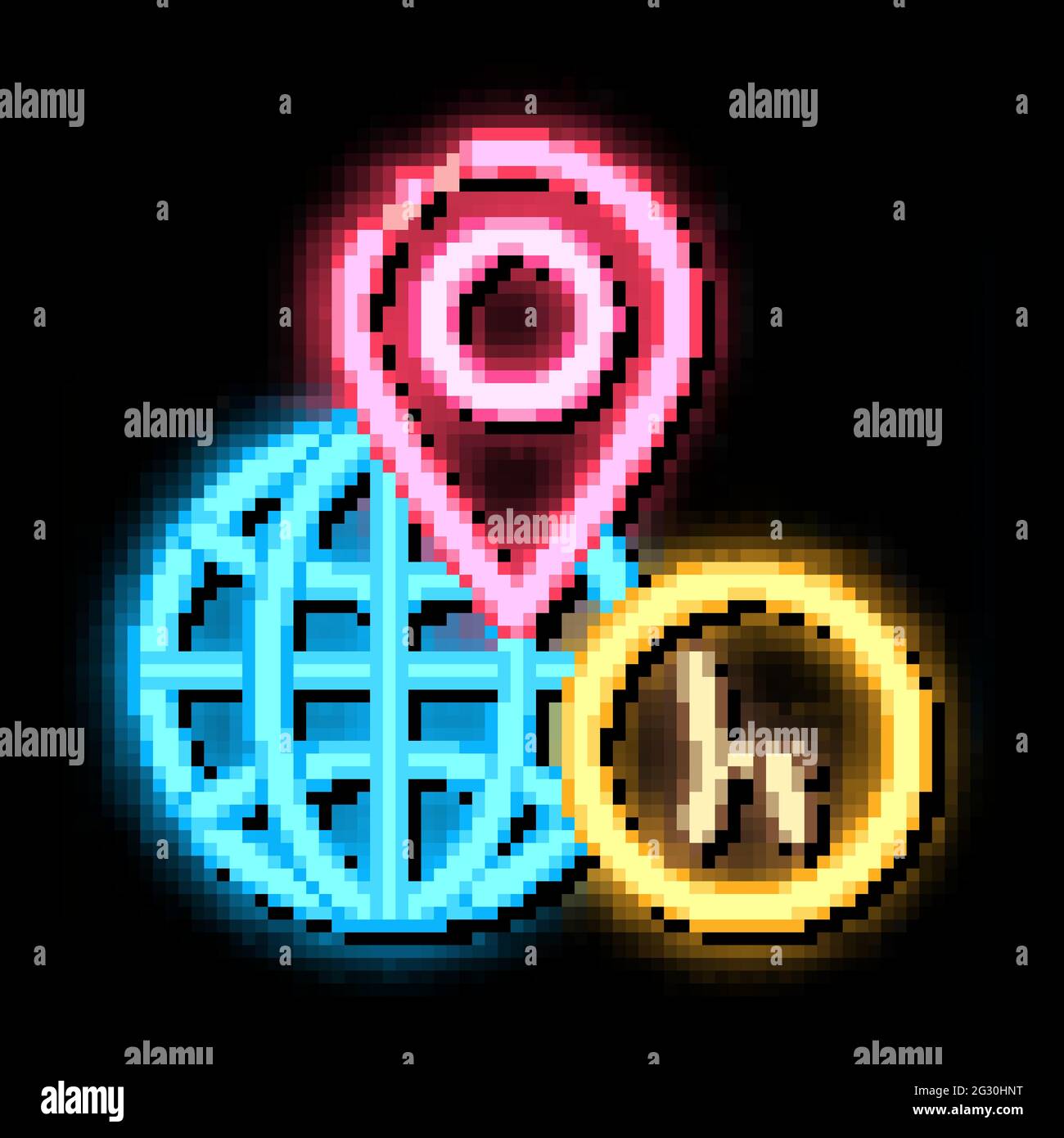 furniture shop location neon glow icon illustration Stock Vector Image ...