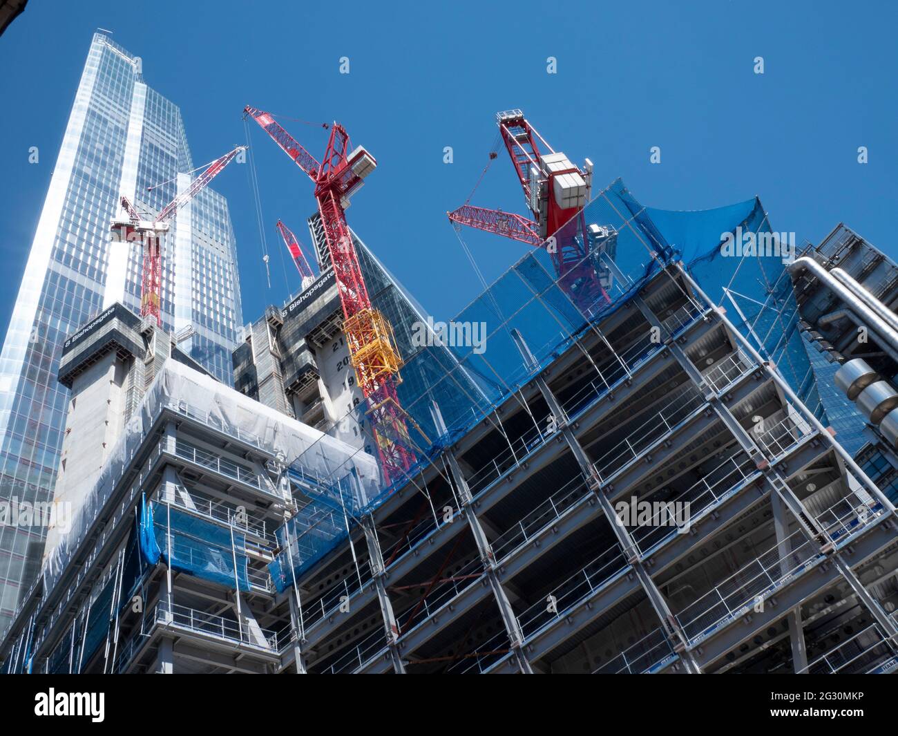 Bishopsgate Tower, 8 bishopsgate Construction site, during building work London Stock Photo