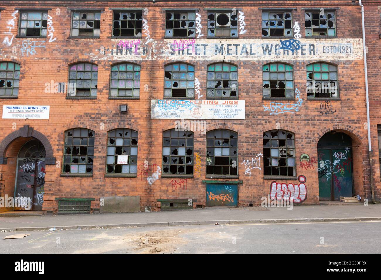 Old abandoned factory building, Digbeth, Birmingham, UK 2021 Stock Photo