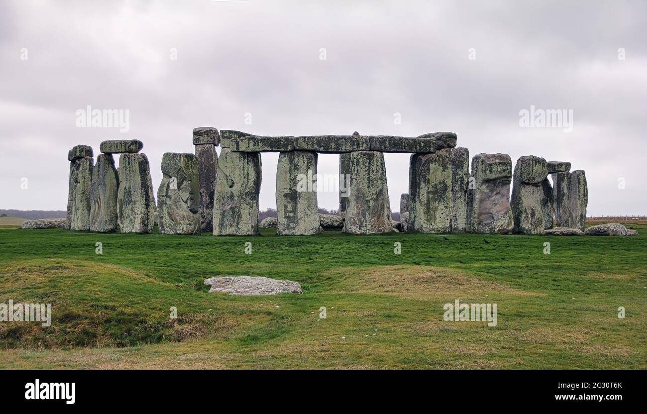 Stonehenge is a prehistoric monument on Salisbury Plain in Wiltshire, England Stock Photo
