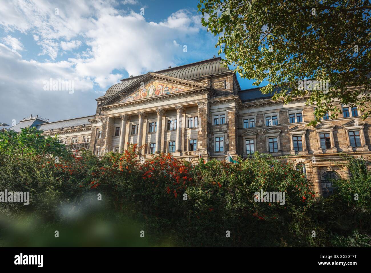 Saxon State Ministry of Finance - Dresden, Germany - Text says: completed in 1896 Stock Photo