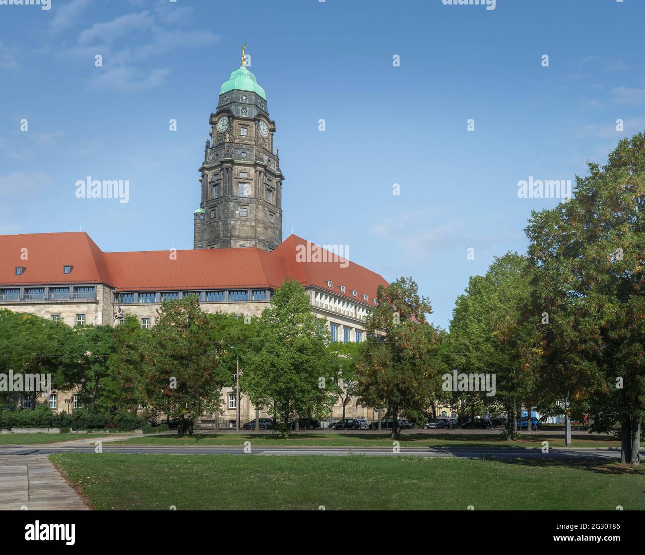 Dresden New Town Hall (Neues Rathaus) - Dresden Germany Stock Photo
