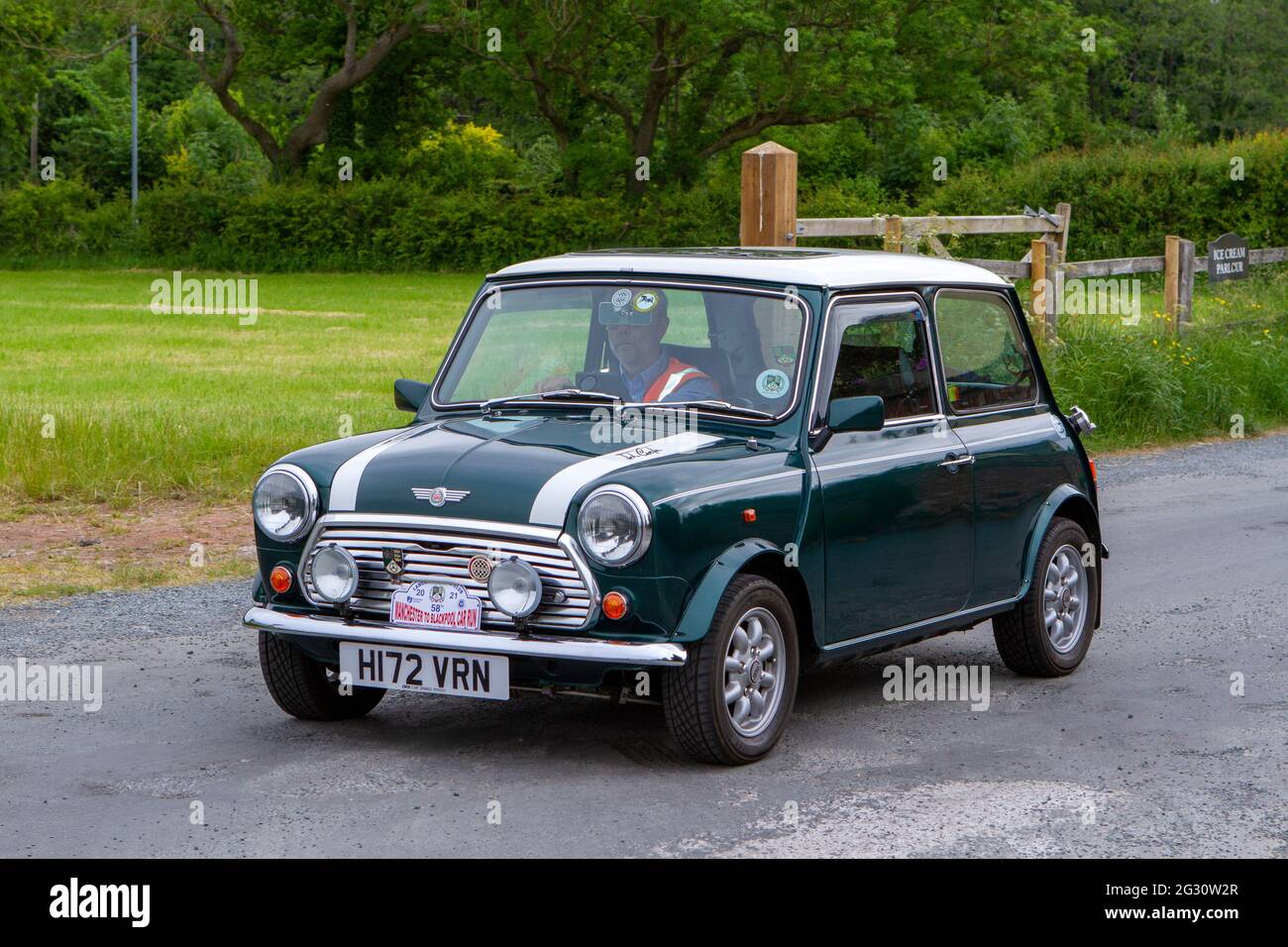 1990 green Rover Cooper i at the 58th Annual Manchester to Blackpool Vintage & Classic Car Run The event is a ‘Touring Assembly’ Stock Photo