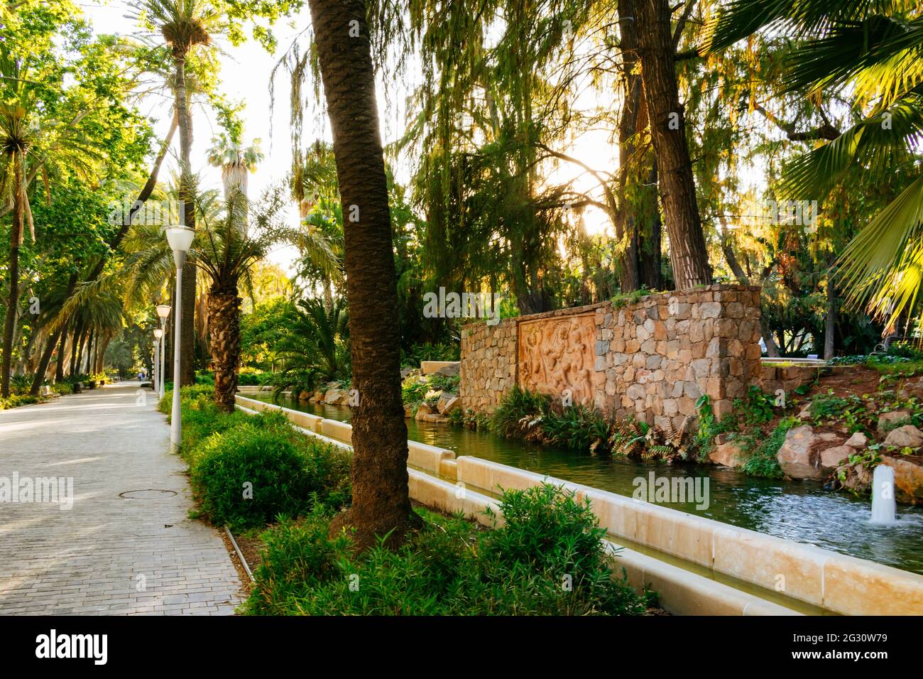 Fountain in the gardens of the Alameda. Málaga, Andalucía, Spain