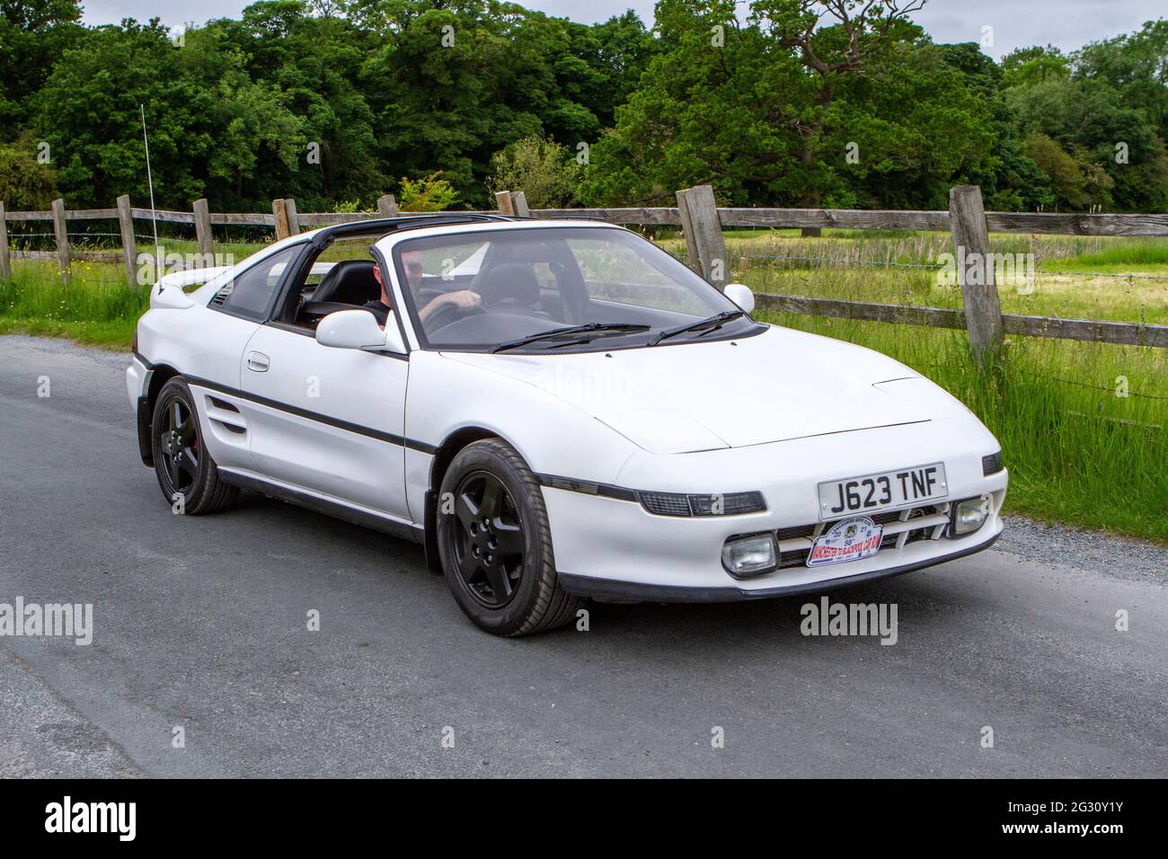 1991 90s white Toyota Mr2 at the 58th Annual Manchester to Blackpool Vintage & Classic Car Run The heritage event is a ‘Touring Assembly’ Stock Photo