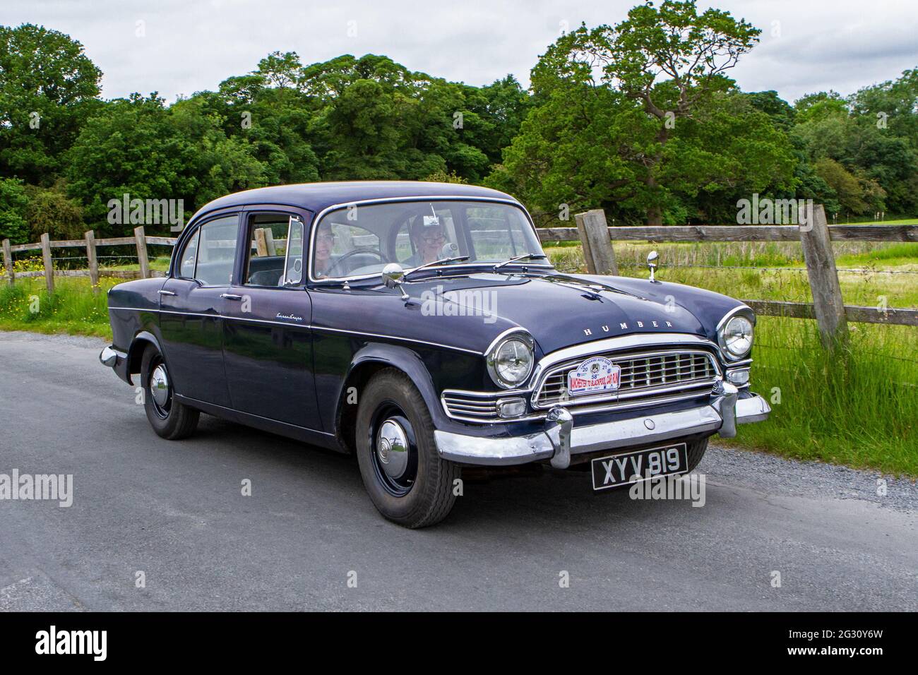 1959 50s blue Humber Super Snipe Series Ii-V at the 58th Annual Manchester to Blackpool Vintage & Classic Car Run The event is a ‘Touring Assembly’ Stock Photo