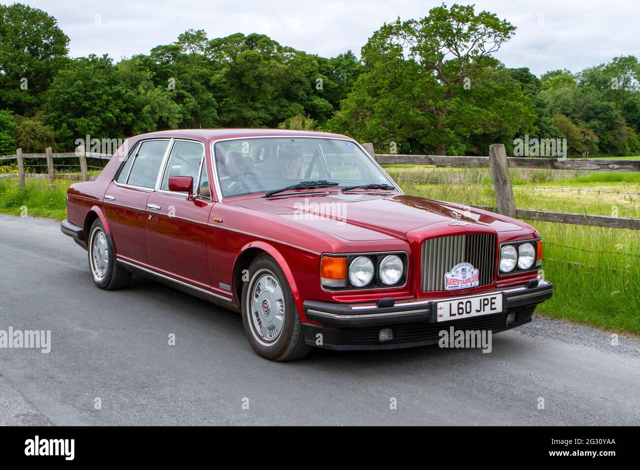 1994 90s red Bentley Brooklands Auto 6750cc at the 58th Annual Manchester to Blackpool Vintage & Classic Car Run The event is a ‘Touring Assembly’ Stock Photo