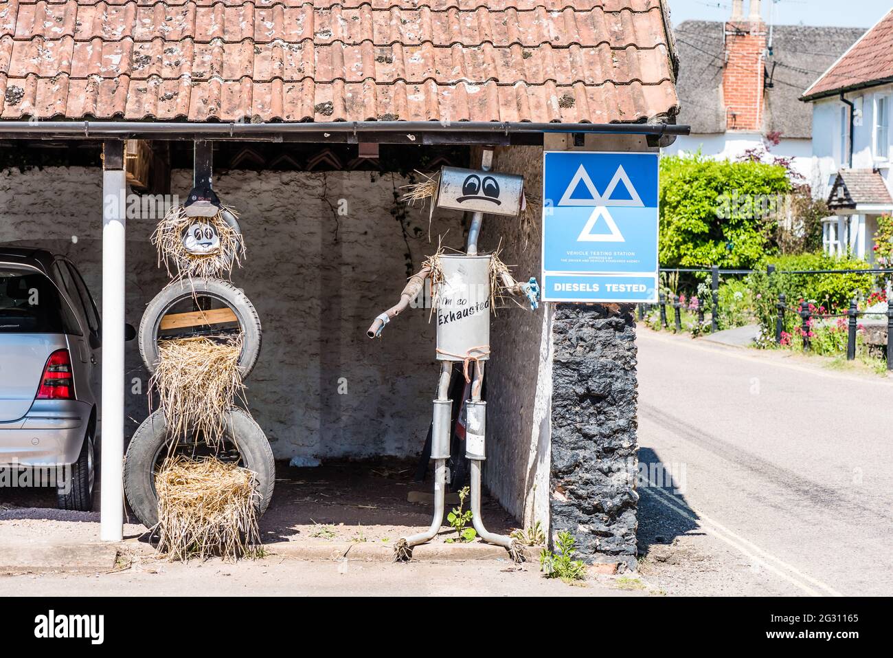 East Budleigh Scarecrow Festival in aid of All Saints Church. Stock Photo