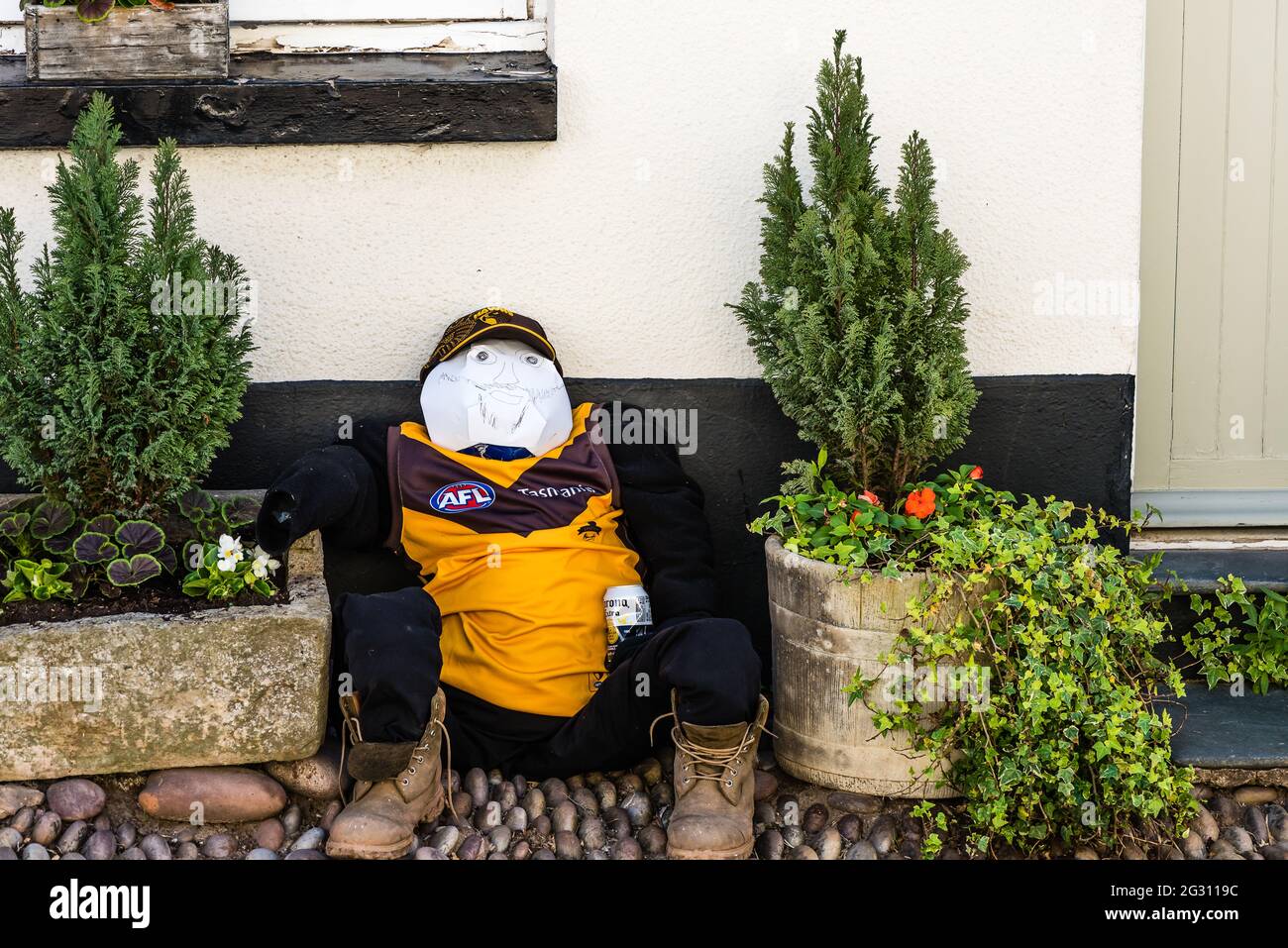 East Budleigh Scarecrow Festival in aid of All Saints Church. Stock Photo