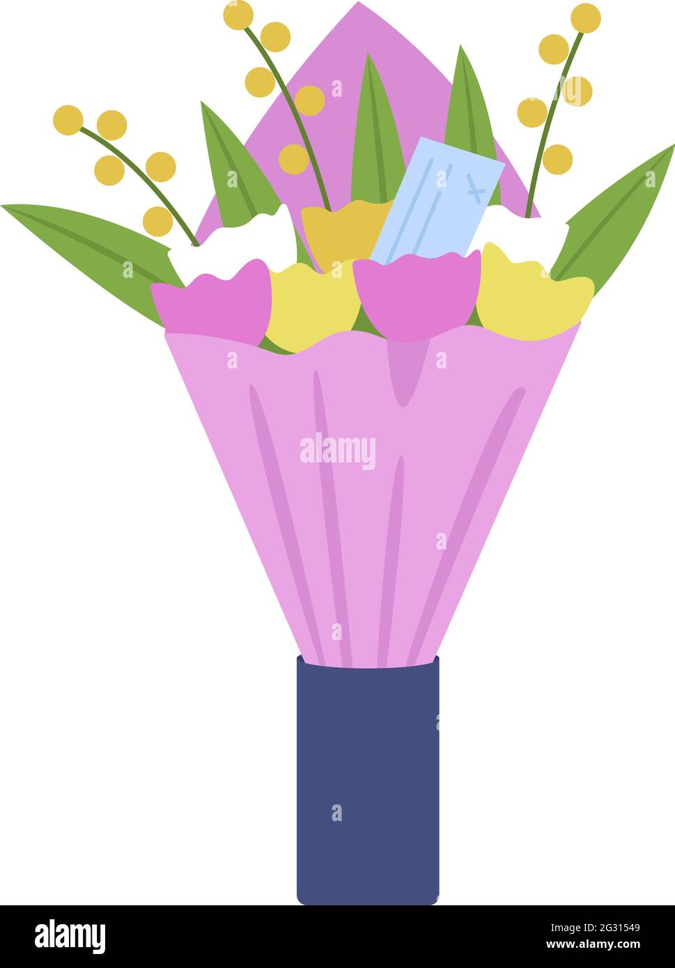 Flowers delivery semi flat color vector object Stock Vector
