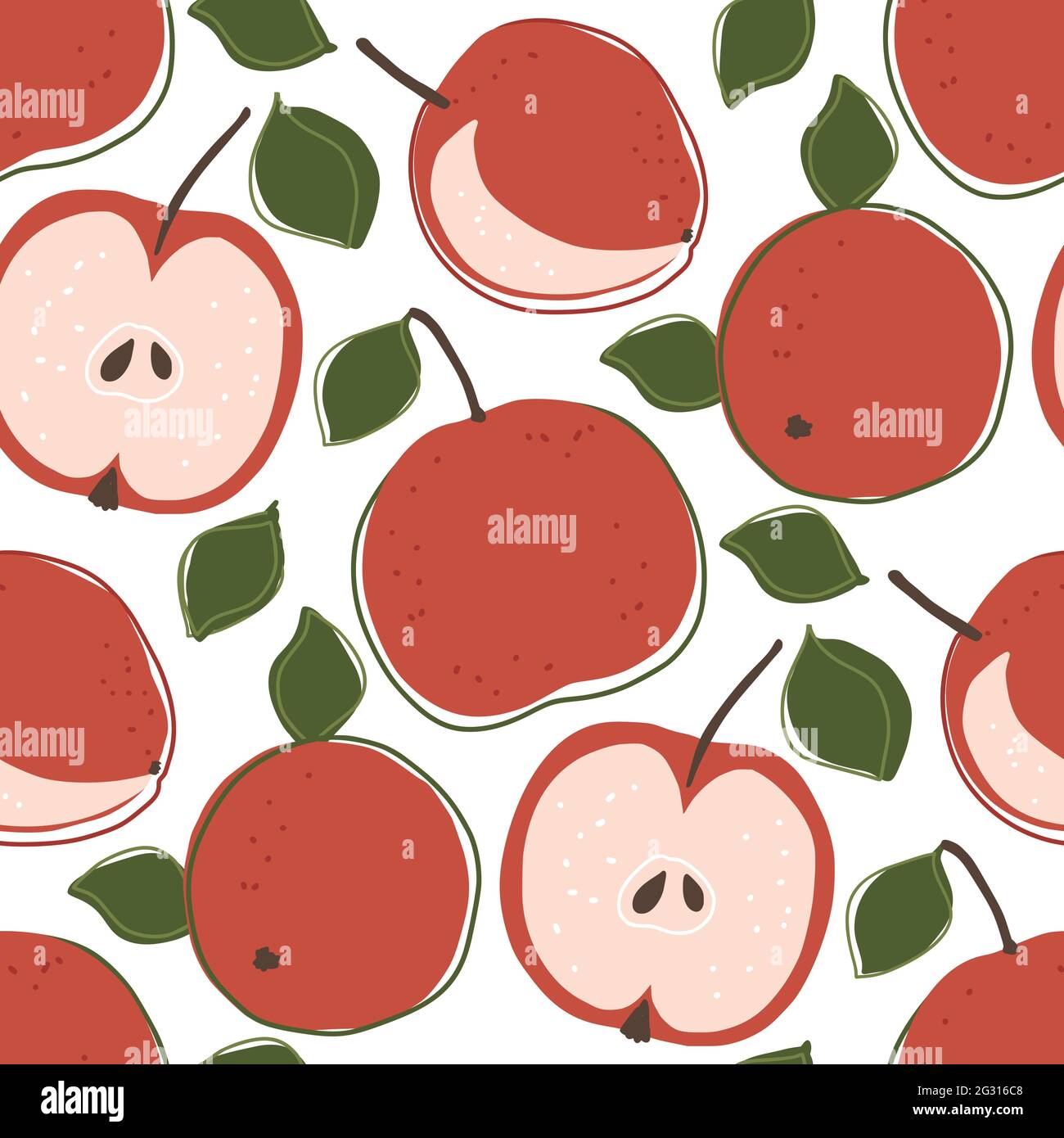 Cartoon red apple summer fruit seamless pattern background. Cute sweet food  fresh nature kids wallpaper design. Vector print graphic illustration Stock  Vector Image & Art - Alamy