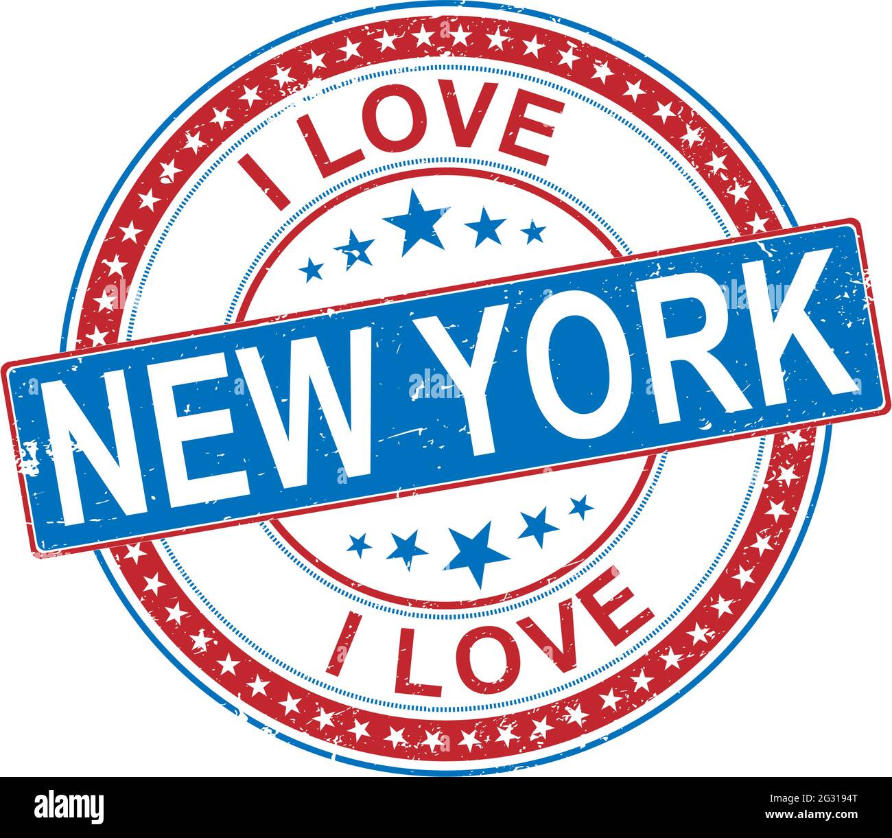 Grunge color stamp with text I Love New York inside, vector illustration Stock Vector