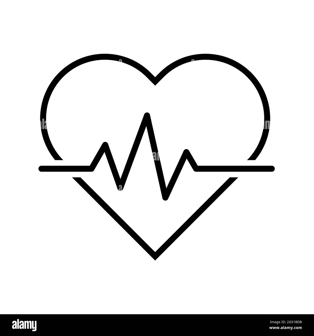 Hearth beat line icon, health medical heartbeat symbol isolated on ...
