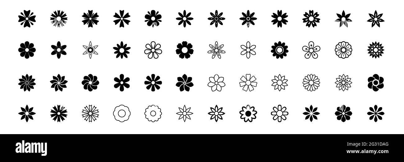 Flower icon set, vector isolated Stock Vector Image & Art - Alamy